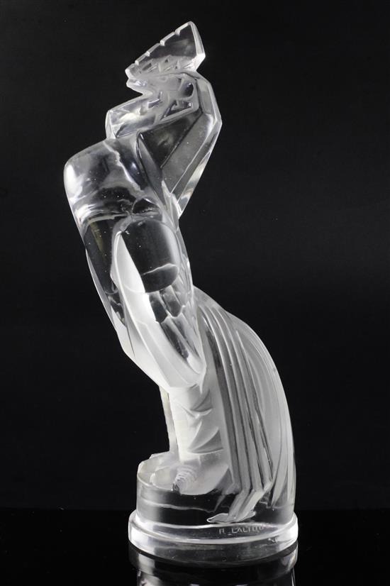 Coq Houdan/Proud Cock. A glass mascot by René Lalique, introduced on 30/4/1929, No.1161 Height 20cm.